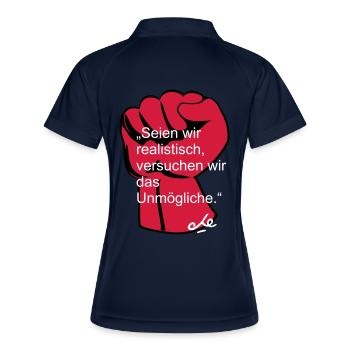 "Seien wir realistisch, Che Ernesto Guevara - Frauen Polo atmungsaktiv - Navy/Weiß - Hinten