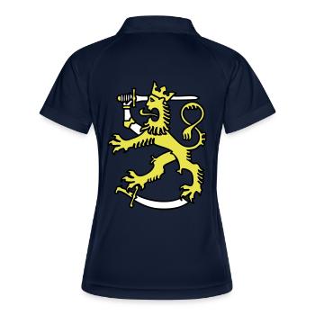 symbole finlandais drapeau au lion de Finlande - Polo respirant Femme - marine/blanc - Dos