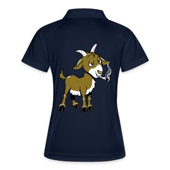 Goat kiffen joint - Women's Polo breathable - navy/white - Back