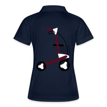 rollator - Frauen Polo atmungsaktiv - Navy/Weiß - Hinten