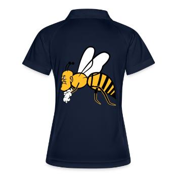 Biene fliegen - Frauen Polo atmungsaktiv - Navy/Weiß - Hinten