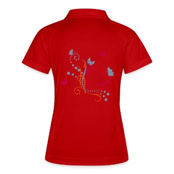 Papillons de jour - Polo respirant Femme - rouge/blanc - Dos