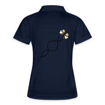 Bees - Frauen Polo atmungsaktiv - Navy/Weiß - Hinten