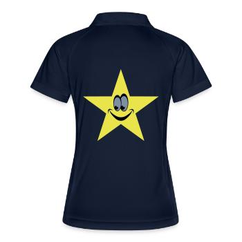 star smiley - Frauen Polo atmungsaktiv - Navy/Weiß - Hinten