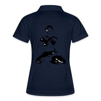 yogi - Women's Polo breathable - navy/white - Back