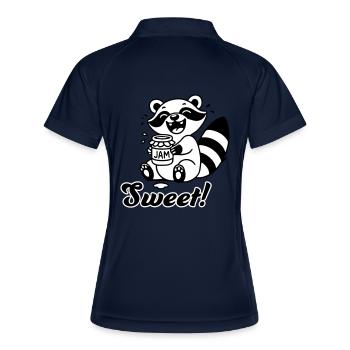 Mignon raton laveur mangeant de la confiture - Design « Sweet » - Polo respirant Femme - marine/blanc - Dos