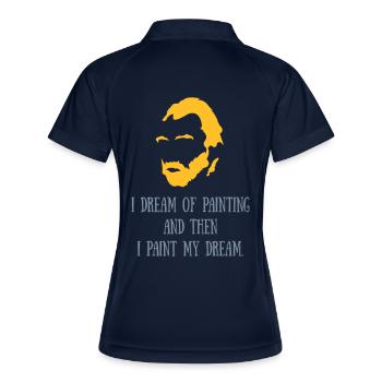 Van Gogh Dreaming - Frauen Polo atmungsaktiv - Navy/Weiß - Hinten