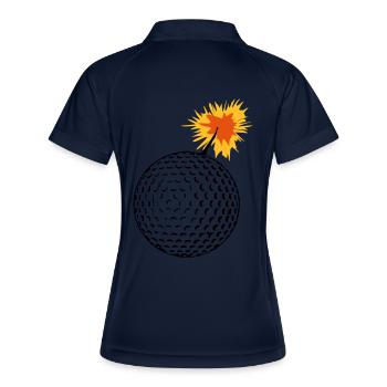 golfbombe - Frauen Polo atmungsaktiv - Navy/Weiß - Hinten