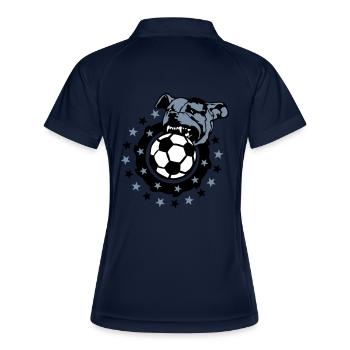 football soccer club logo dog pitbull dog - Women's Polo breathable - navy/white - Back