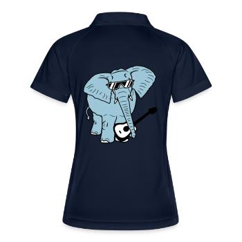 Elephant Playing Guitar Music Party Band Guitarist - Women's Polo breathable - navy/white - Back