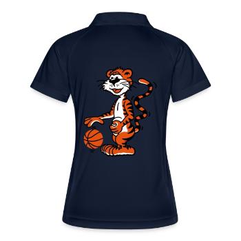 Basketballtiger - Frauen Polo atmungsaktiv - Navy/Weiß - Hinten