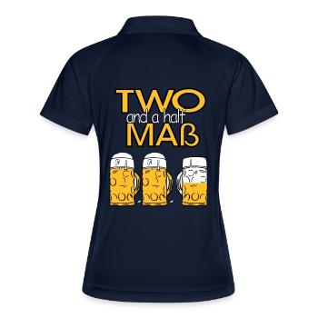 Two and a half Maß - Bier! - Frauen Polo atmungsaktiv - Navy/Weiß - Hinten
