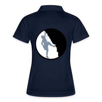 Spaß Klettern Gipfel erklimmen - Frauen Polo atmungsaktiv - Navy/Weiß - Hinten
