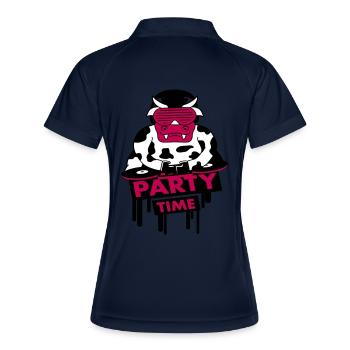 Drôle de fête temps lait vache graffiti citation d’animal - Polo respirant Femme - marine/blanc - Dos
