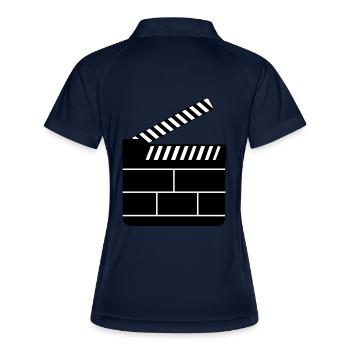 clap - Frauen Polo atmungsaktiv - Navy/Weiß - Hinten