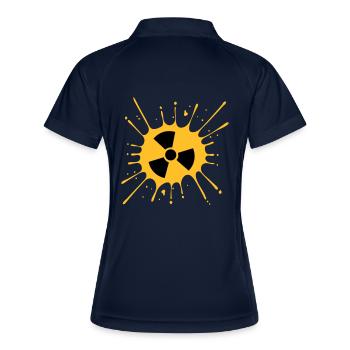 atomic symbol radioactive warning caution note - Women's Polo breathable - navy/white - Back
