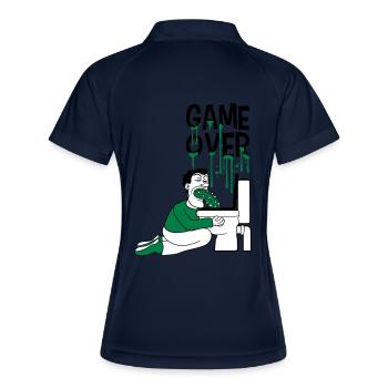 jeu sur toilette wc toilette puke vomir pause - Polo respirant Femme - marine/blanc - Dos
