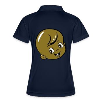 Bébé heureux riant avec des yeux brillants - Polo respirant Femme - marine/blanc - Dos
