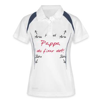 Pappa du fixar det - Frauen Polo atmungsaktiv - Weiß/Navy - Vorne