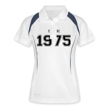cadeau d'anniversaire 1975 - Polo respirant Femme - blanc/marine - Devant