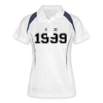 cadeau d'anniversaire 1999 - Polo respirant Femme - blanc/marine - Devant