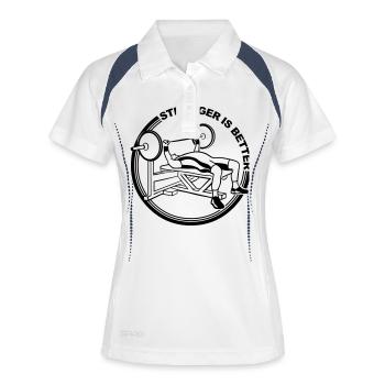 masterfitness_bankdruecker - Frauen Polo atmungsaktiv - Weiß/Navy - Vorne