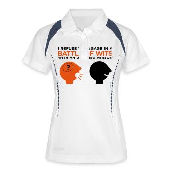 Dans le concours de l intelligence vous êtes - Polo respirant Femme - blanc/marine - Devant