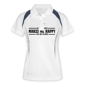 BULLMASTIFF me rend heureux - Polo respirant Femme - blanc/marine - Devant