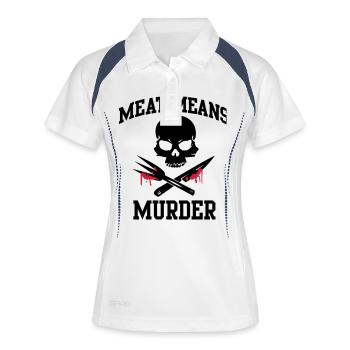 Meat means murder - meat means murder - Women's Polo breathable - white/navy - Front