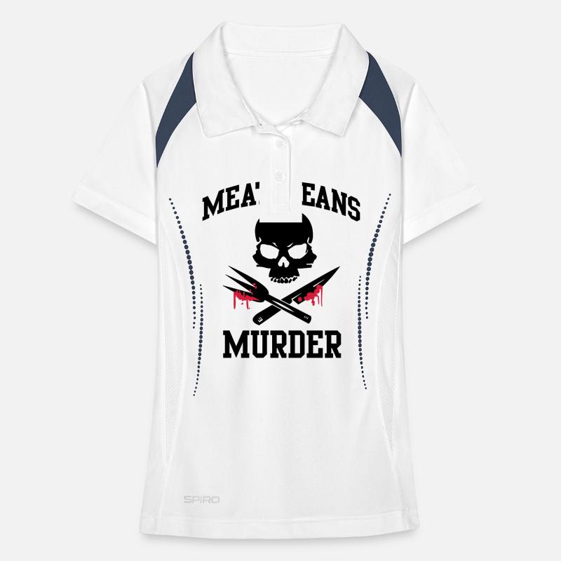 Meat means murder - Fleisch bedeutet Mörder Frauen Polo atmungsaktiv