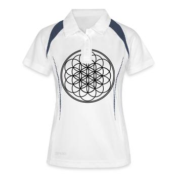 Fleur de fleur de la vie de la vie - Polo respirant Femme - blanc/marine - Devant