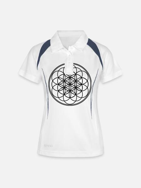 Flower of Life Flower of Life - Women's Polo breathable - white/navy