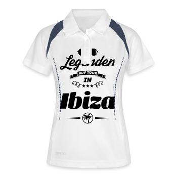 ibiza legenden tour design - Frauen Polo atmungsaktiv - Weiß/Navy - Vorne