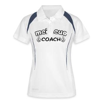 Meilleur coach - Polo respirant Femme - blanc/marine - Devant
