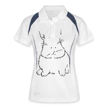 Lièvre - Polo respirant Femme - blanc/marine - Devant