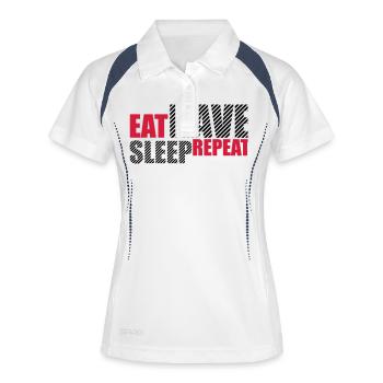 Eat Sleep Rave Repeat Food Sleep Raven Saying - Women's Polo breathable - white/navy - Front