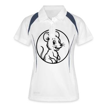 Souris - Polo respirant Femme - blanc/marine - Devant