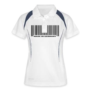 Made in Germany - Frauen Polo atmungsaktiv - Weiß/Navy - Vorne