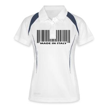 Made in Italy - Frauen Polo atmungsaktiv - Weiß/Navy - Vorne
