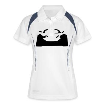 Auto - Frauen Polo atmungsaktiv - Weiß/Navy - Vorne