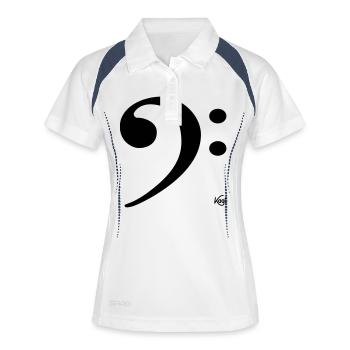 Baßschlüssel - Frauen Polo atmungsaktiv - Weiß/Navy - Vorne