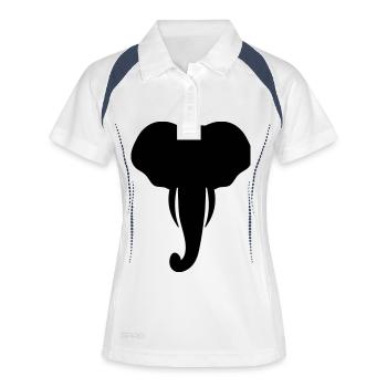 Elefant Kopf Tier Geschenk - Frauen Polo atmungsaktiv - Weiß/Navy - Vorne