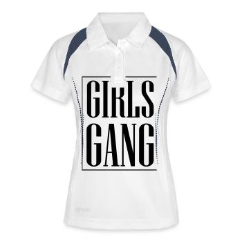 Filles Gang Filles Amies - Polo respirant Femme - blanc/marine - Devant