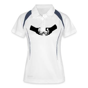 Fäuste Bros Team - Frauen Polo atmungsaktiv - Weiß/Navy - Vorne