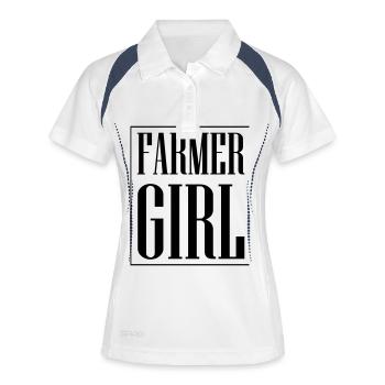 Farmer Girl - Frauen Polo atmungsaktiv - Weiß/Navy - Vorne
