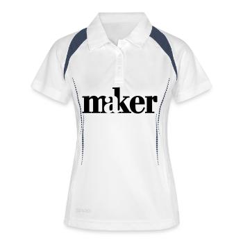 maker - Frauen Polo atmungsaktiv - Weiß/Navy - Vorne