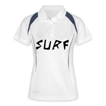surf - Frauen Polo atmungsaktiv - Weiß/Navy - Vorne