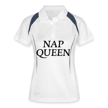 Reine de la sieste - Polo respirant Femme - blanc/marine - Devant