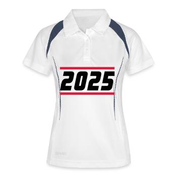 Année 2025 - Polo respirant Femme - blanc/marine - Devant