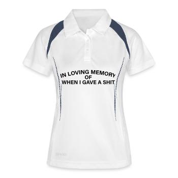 In loving Memory of when I gave a Shit - Frauen Polo atmungsaktiv - Weiß/Navy - Vorne